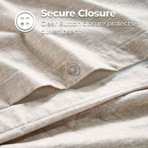 Melange Flannel Cotton Fuzzy Warm Two-Toned Duvet Cover Set