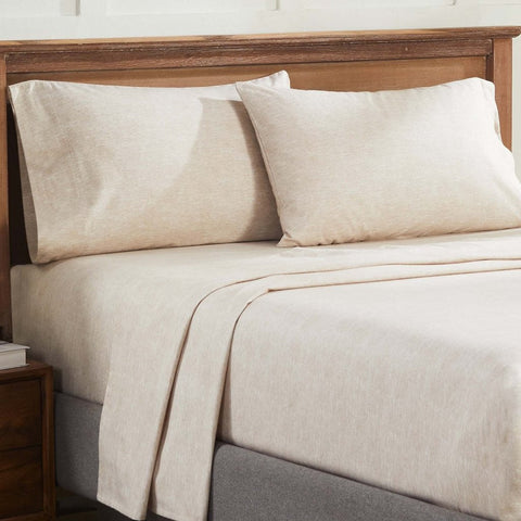 100% Cotton Flannel Sheet Set Warm Two-Toned Melange Deep Pocket