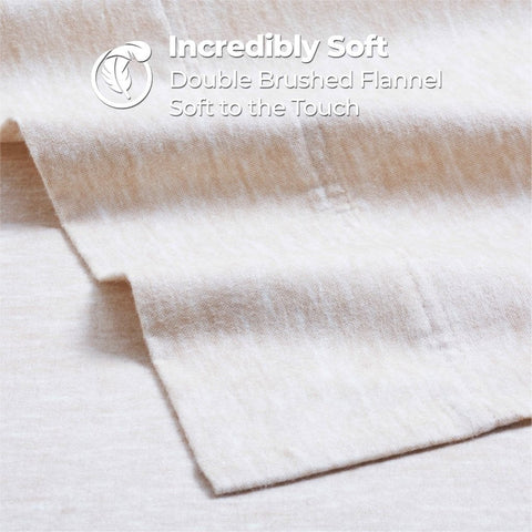 100% Cotton Flannel Sheet Set Warm Two-Toned Melange Deep Pocket