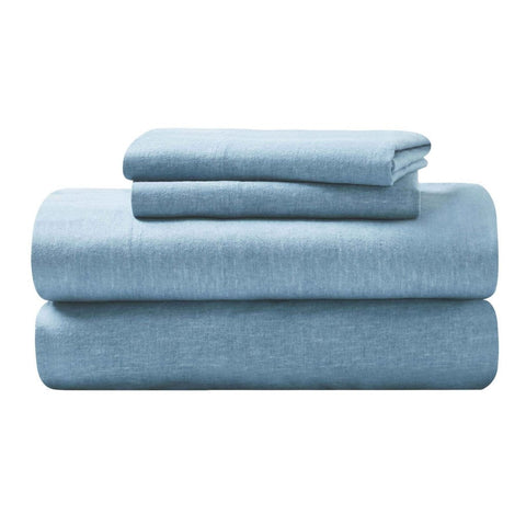 100% Cotton Flannel Sheet Set Warm Two-Toned Melange Deep Pocket
