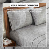 100% Cotton Flannel Sheet Set Warm Two-Toned Melange Deep Pocket