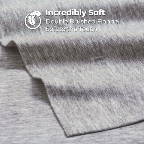 100% Cotton Flannel Sheet Set Warm Two-Toned Melange Deep Pocket