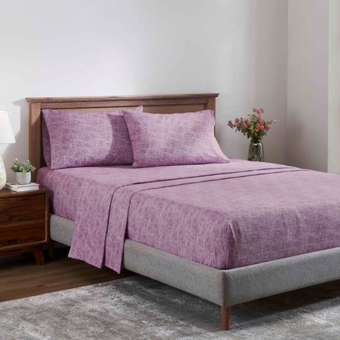 100% Cotton Flannel Sheet Set Warm Two-Toned Melange Deep Pocket