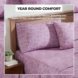 100% Cotton Flannel Sheet Set Warm Two-Toned Melange Deep Pocket