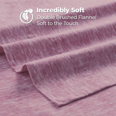 100% Cotton Flannel Sheet Set Warm Two-Toned Melange Deep Pocket