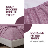 100% Cotton Flannel Sheet Set Warm Two-Toned Melange Deep Pocket