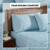 100% Cotton Flannel Sheet Set Warm Two-Toned Melange Deep Pocket