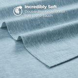 100% Cotton Flannel Sheet Set Warm Two-Toned Melange Deep Pocket