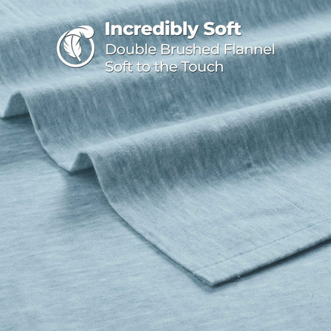 100% Cotton Flannel Sheet Set Warm Two-Toned Melange Deep Pocket