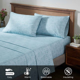 100% Cotton Flannel Sheet Set Warm Two-Toned Melange Deep Pocket