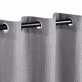 Metallic Cascade Jacquard Textured Solid Curtain Panel Set