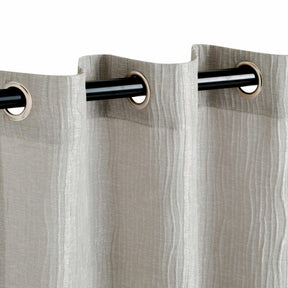 Metallic Cascade Jacquard Textured Solid Curtain Panel Set