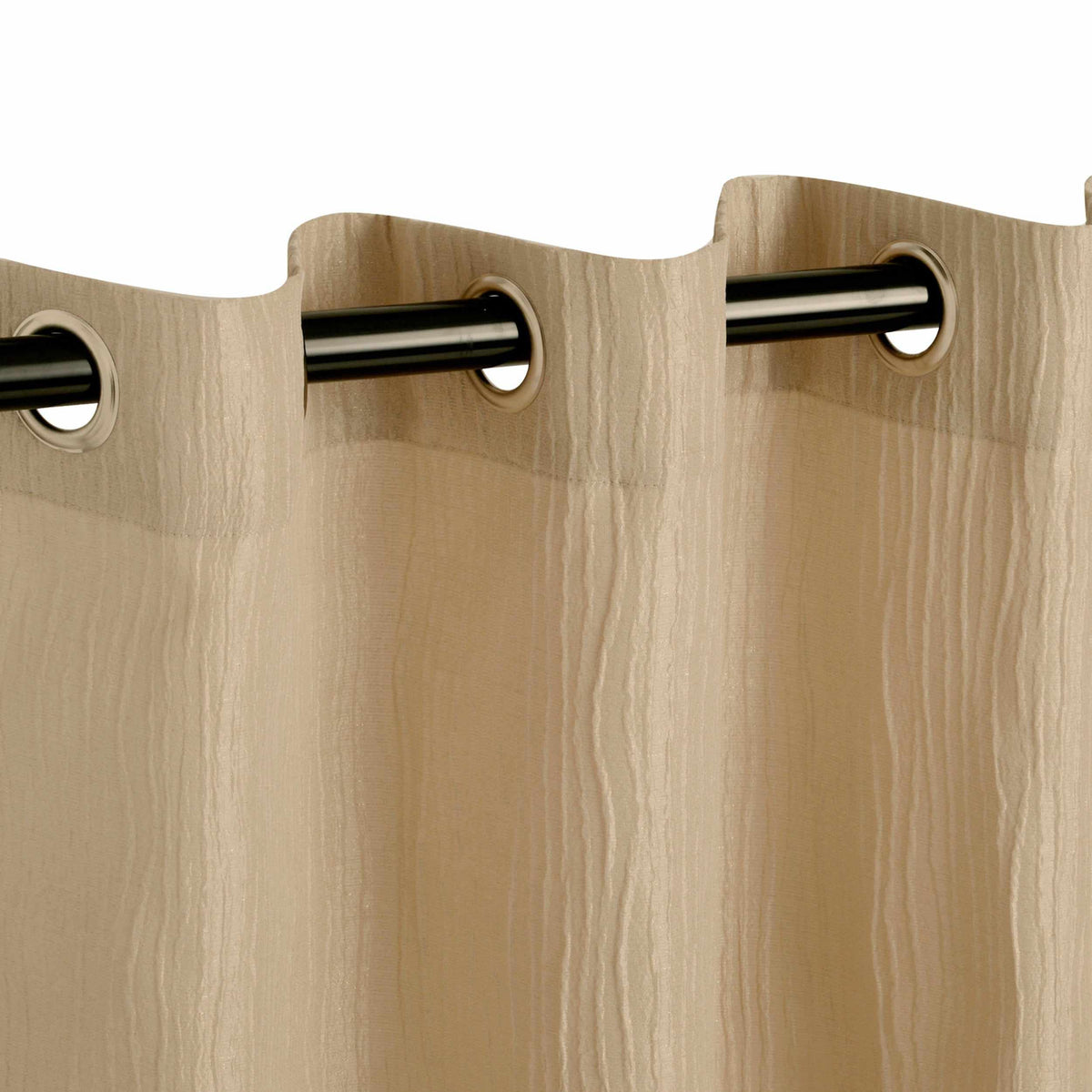 Metallic Cascade Jacquard Textured Solid Curtain Panel Set