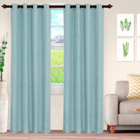 Metallic Cascade Jacquard Textured Solid Curtain Panel Set
