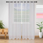 Meteorite Textured Grommet Sheer Curtain Panel Set of 2