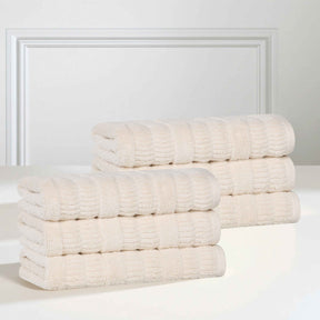 Mika Smart Twist Cotton Medium Weight Solid Hand Towels, Set of 6