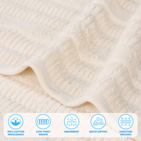 Mika Smart Twist Cotton Medium Weight Solid Hand Towels, Set of 6