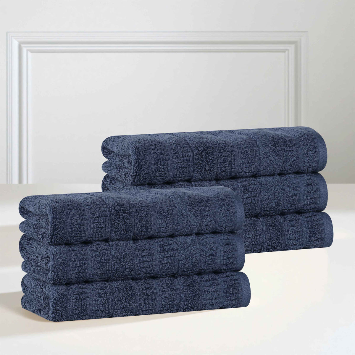 Mika Smart Twist Viscose Cotton Blend Solid Hand Towels, Set of 6
