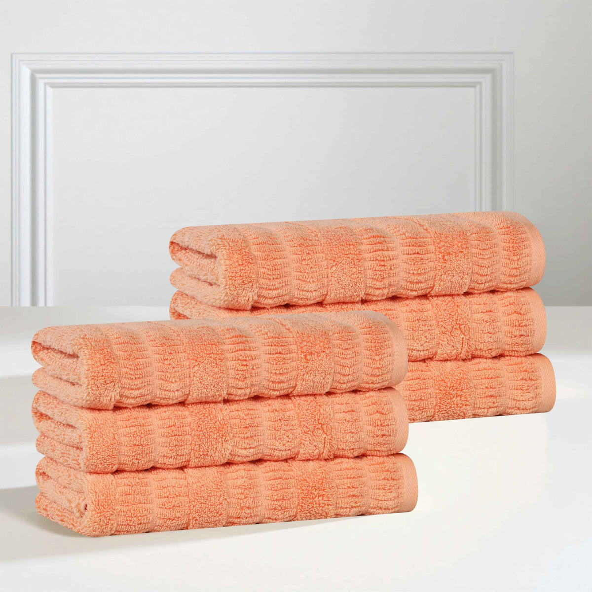 Mika Smart Twist Cotton Medium Weight Solid Hand Towels, Set of 6