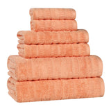 Mika Smart Twist Viscose Cotton Blend Solid Ribbed 6 Piece Towel Set
