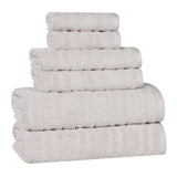Mika Smart Twist Viscose Cotton Blend Solid Ribbed 6 Piece Towel Set