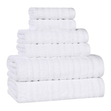 Mika Smart Twist Cotton Solid Textured Ribbed 6 Piece Towel Set