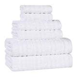 Mika Smart Twist Viscose Cotton Blend Solid Ribbed 6 Piece Towel Set