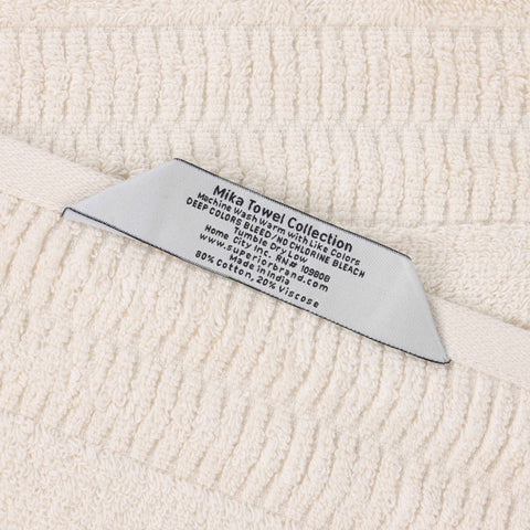 Mika Smart Twist Viscose Cotton Blend Solid Ribbed 8 Piece Towel Set