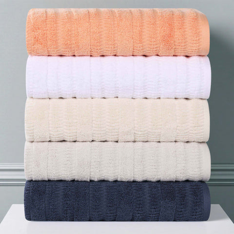 Mika Smart Twist Viscose Cotton Blend Solid Ribbed 8 Piece Towel Set