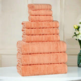 Mika Smart Twist Viscose Cotton Blend Solid Ribbed 9 Piece Towel Set