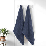 Mika Smart Twist Viscose Cotton Blend Ribbed Bath Sheets, Set of 2