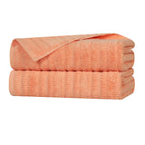 Mika Smart Twist Viscose Cotton Blend Ribbed Bath Sheets, Set of 2