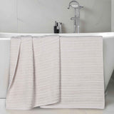 Mika Smart Twist Viscose Cotton Blend Ribbed Bath Sheets, Set of 2