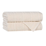 Viscose Cotton Blend Ribbed Bath Towel Set of 2
