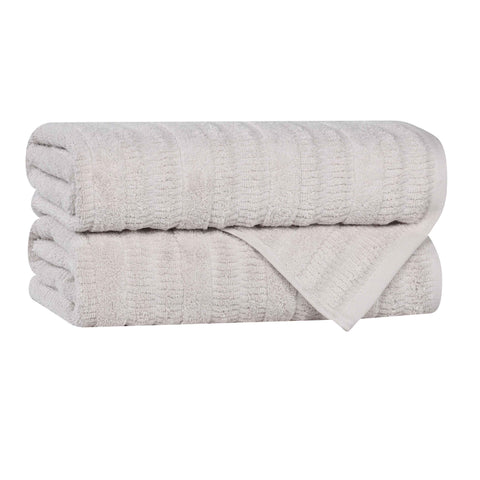Viscose Cotton Blend Ribbed Bath Towel Set of 2