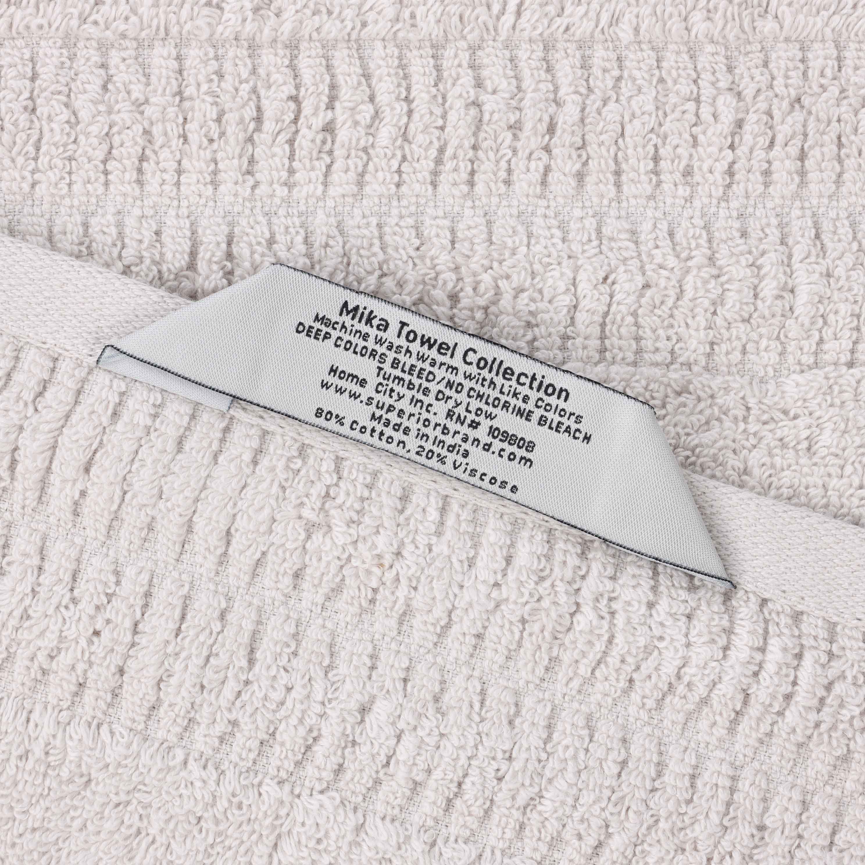 Viscose Cotton Blend Ribbed Bath Towel Set of 2
