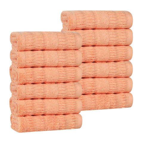 Mika Smart Twist Viscose Cotton Blend Face Towels Washcloths Set of 12