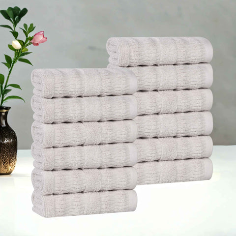 Mika Smart Twist Viscose Cotton Blend Face Towels Washcloths Set of 12