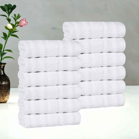 Mika Smart Twist Viscose Cotton Blend Face Towels Washcloths Set of 12