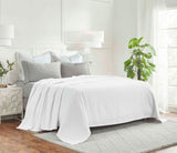 Milan Cotton Textured Jacquard Striped Lightweight Woven Blanket