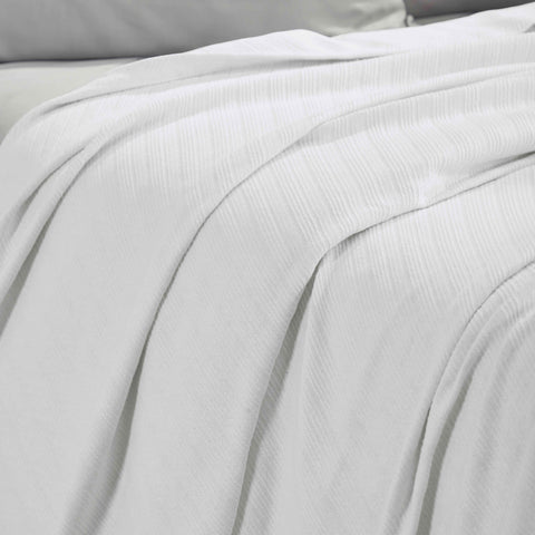 Milan Cotton Textured Jacquard Striped Lightweight Woven Blanket