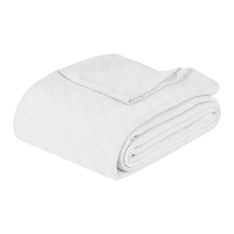 Milan Cotton Textured Jacquard Striped Lightweight Woven Blanket