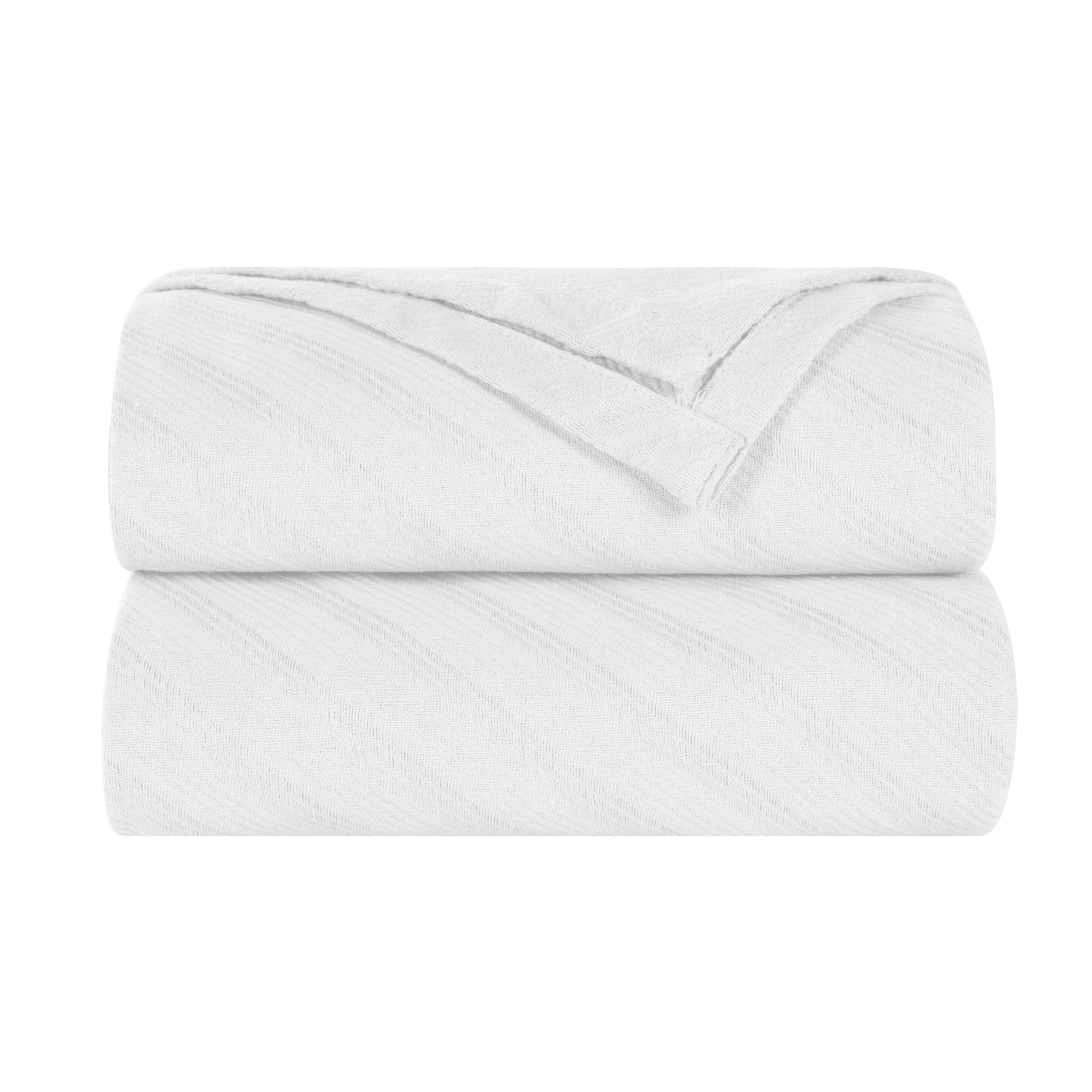 Milan Cotton Textured Jacquard Striped Lightweight Woven Blanket