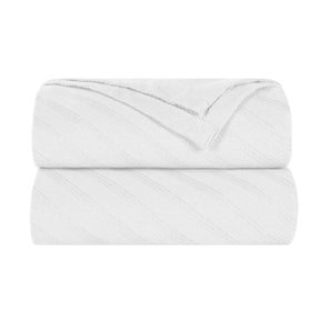Milan Cotton Textured Jacquard Striped Lightweight Woven Blanket