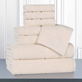 Mile Smart Twist Viscose Cotton Blend Solid 8 Piece Towel Set