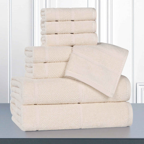 Mile Smart Twist Viscose Cotton Blend Solid 8 Piece Towel Set