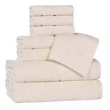 Mile Smart Twist Viscose Cotton Blend Solid 8 Piece Towel Set