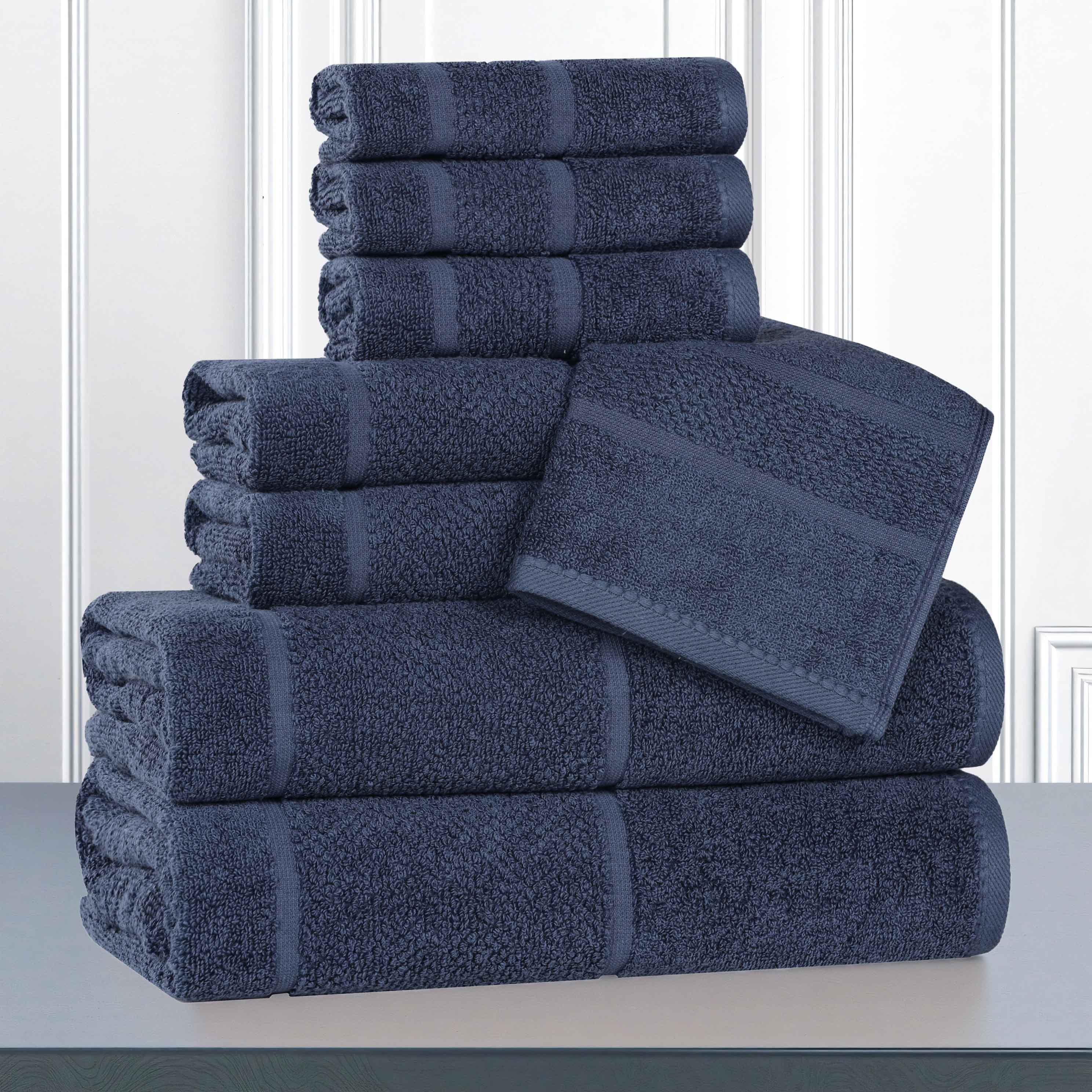 Mile Smart Twist Viscose Cotton Blend Solid 8 Piece Towel Set