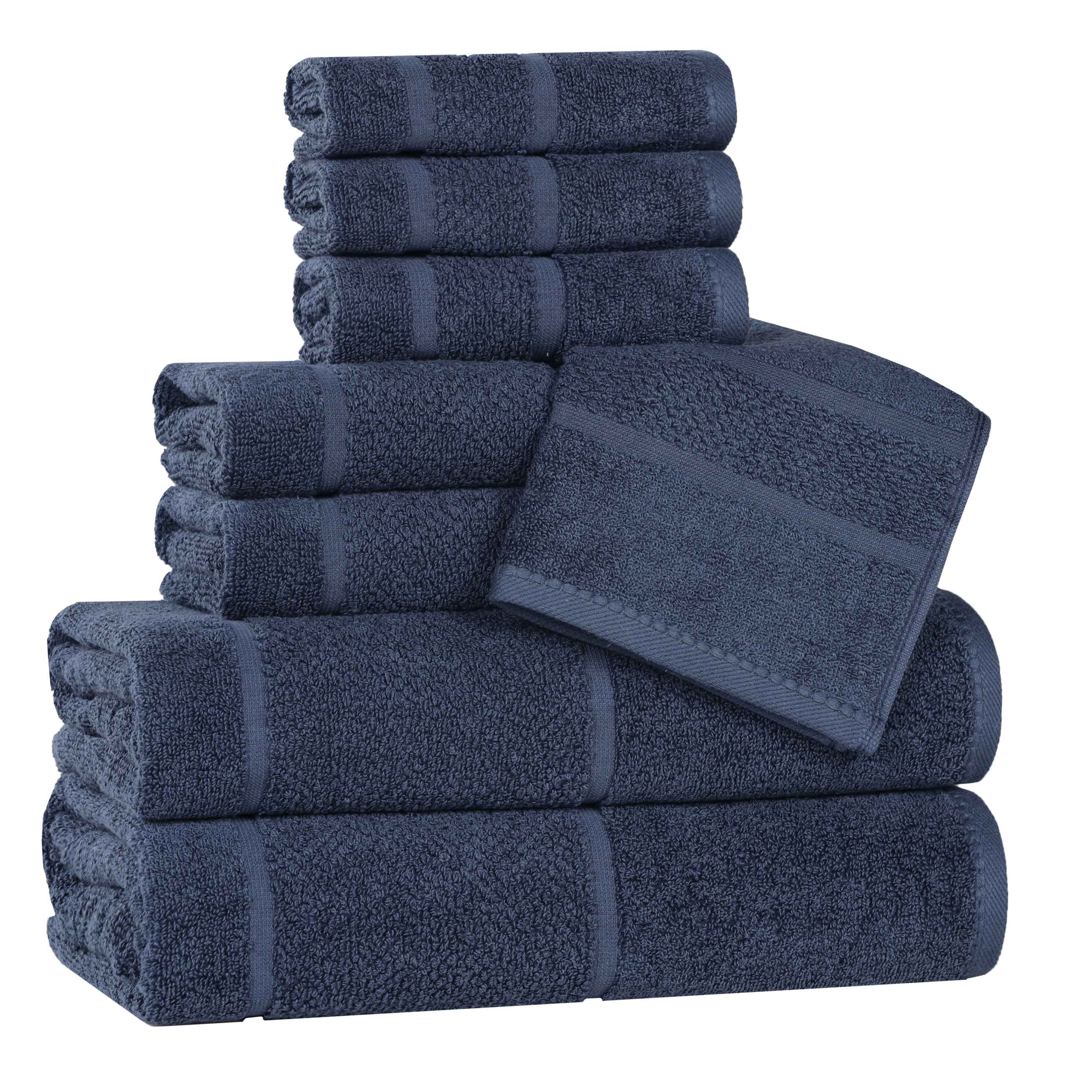 Mile Smart Twist Viscose Cotton Blend Solid 8 Piece Towel Set