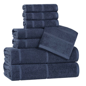 Mile Smart Twist Viscose Cotton Blend Solid 8 Piece Towel Set